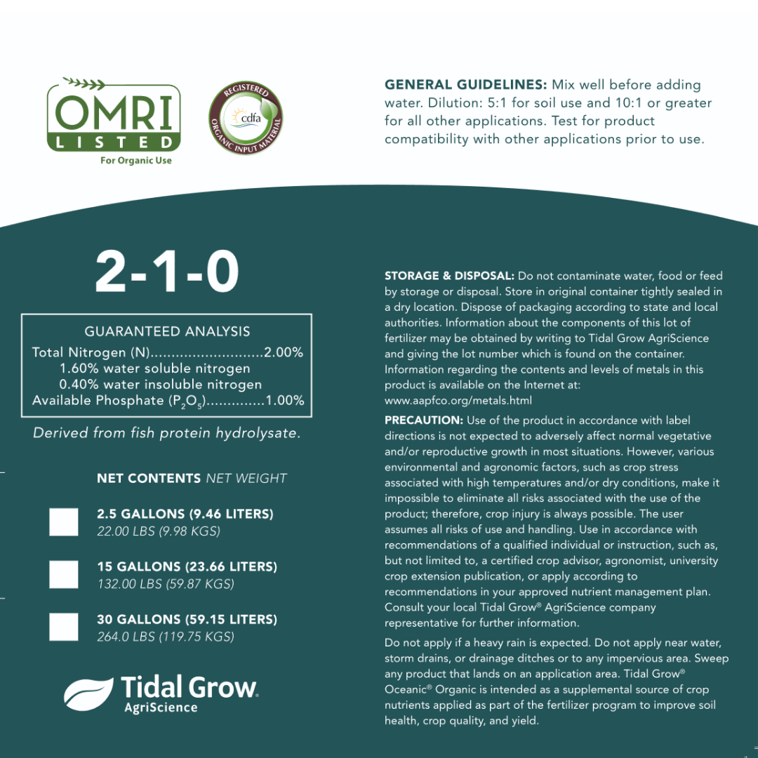 oceanbeawjade girl bacteria OMG3株セット Pacific Gro (Tidal Grow®) Oceanic Hydrolysate 2-1-0.3 with Crab