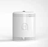 Grow Sensor PRO white cylindrical canopy environmental sensor with embossed logo on studio background