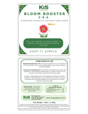 KiS Bloom Booster 2-8-6 label with directions of use and guaranteed analysis.