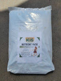 White bag of KIS Organics Nutrient Pack 42 lb size with product label