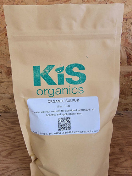 KIS Organics kraft bag of Yellowstone sulfur granules