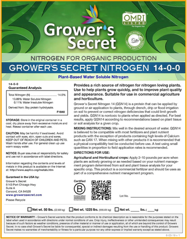 Grower's Secret Nitrogen 14-0-0