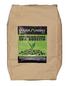 Bag of Cascade Minerals basalt rock dust soil amendment