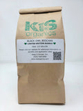 Kraft paper bag of Black Owl Biochar, KiS Organics limited edition half gallon bundle.