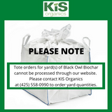 Notice that yard tote orders of Black Owl Biochar are placed by phone at (425) 558-0990.