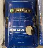 Blue bag of Pro-Pell-It bone meal fertilizer