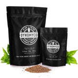 Two package sizes of DYNOMYCO mycorrhizal inoculant.