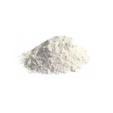 Small pile of white fossil shell flour diatomaceous earth