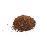 Pile of KiS Microbe Catalyst, a brown meal blend used as compost tea food.