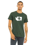 Forest green KiS Organics short sleeve t-shirt, front view