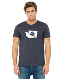 Navy KiS Organics short sleeve t-shirt, front view