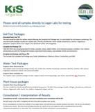 Logan Labs soil, water and plant tissue test package list from KiS Organics
