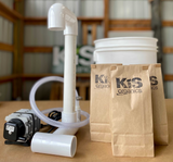 Microbulator bundle with air pump, PVC stand, 5 gallon bucket and KiS Organics compost tea packets