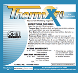 Therm X-70 natural wetting agent label with directions for use and active ingredient of 20% saponin from Yucca schidigera.
